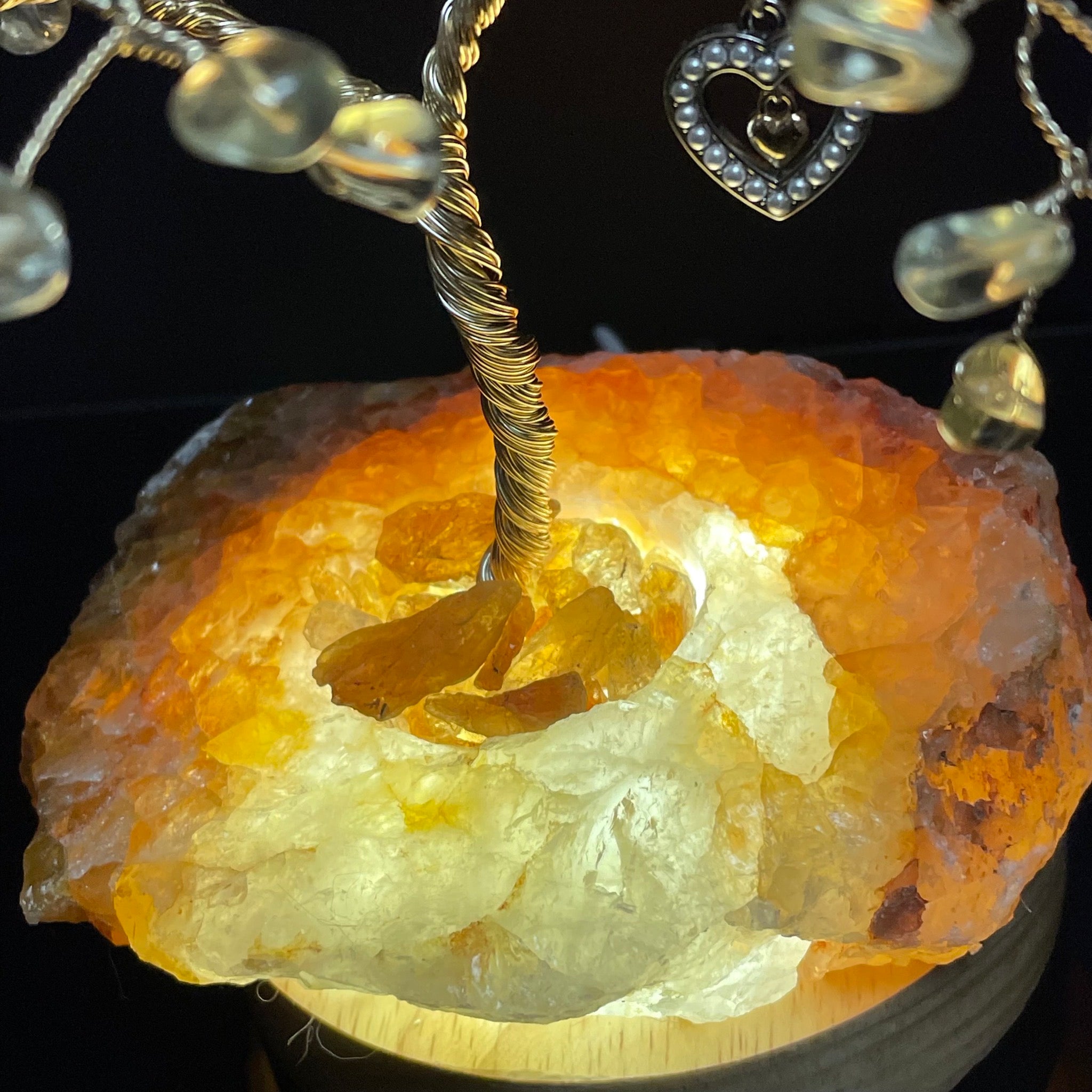 Lemon Quartz on Golden Healer Mojo Tree