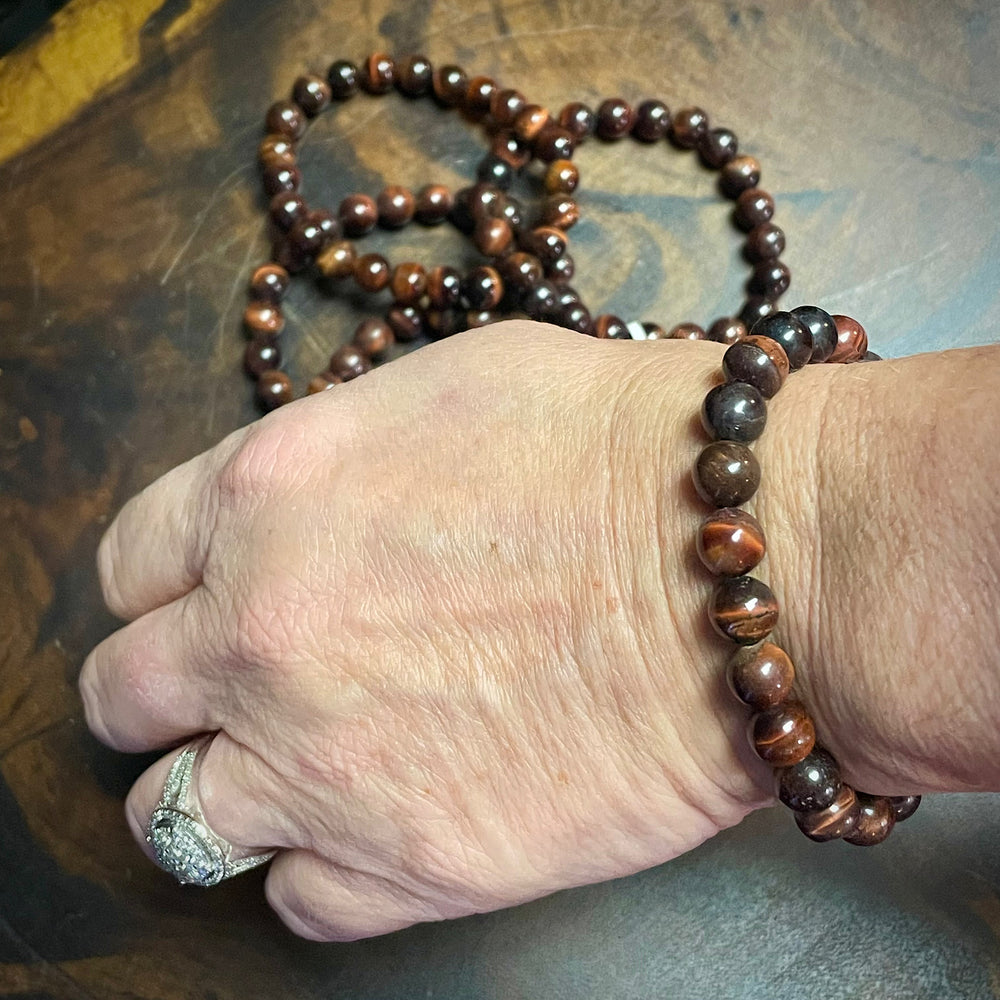 Red Tigers Eye Stretch Bracelet