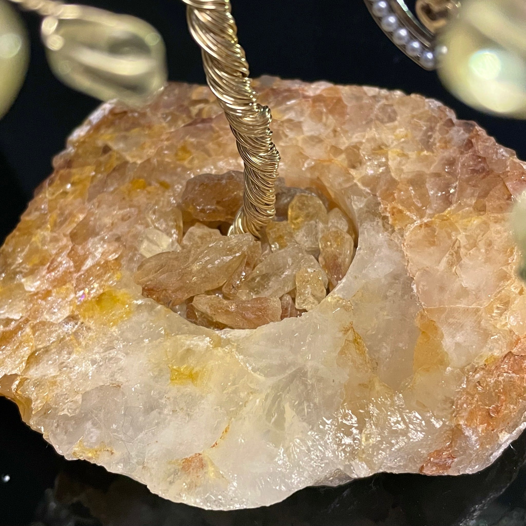 Lemon Quartz on Golden Healer Mojo Tree