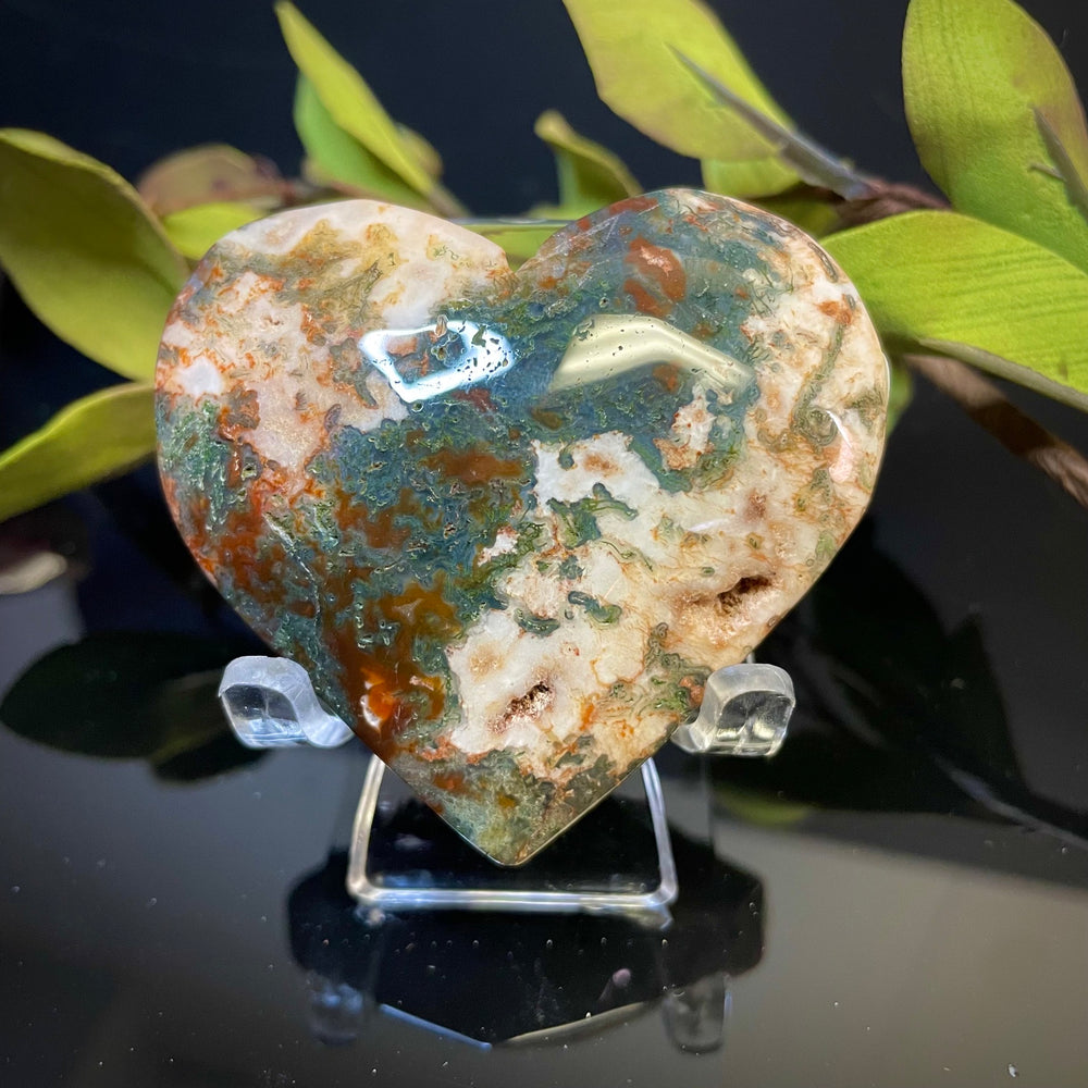 Red Moss Agate Heart