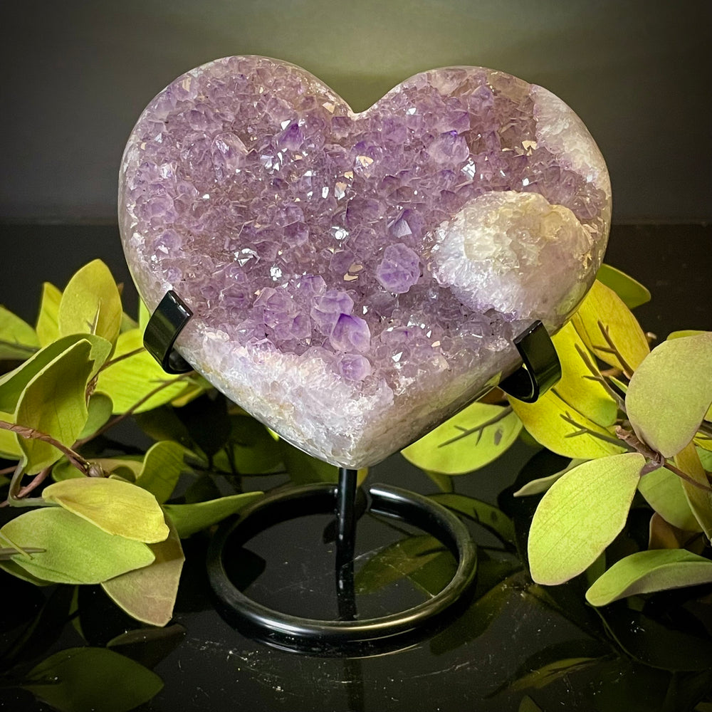 Amethyst Heart on Stand