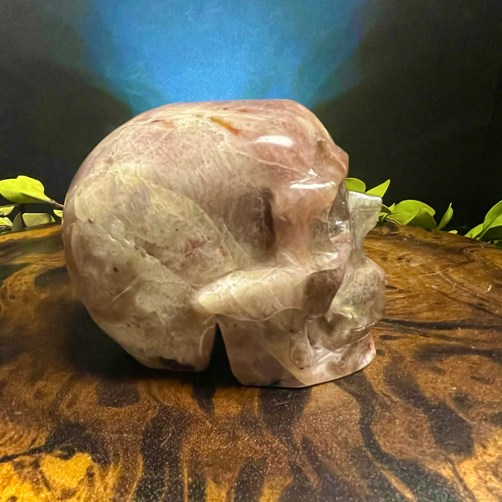 Peach Moonstone Skull