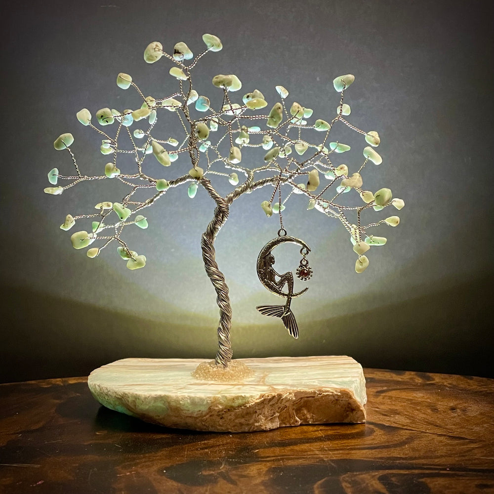 Larimar on Caribbean Calcite Mojo Tree