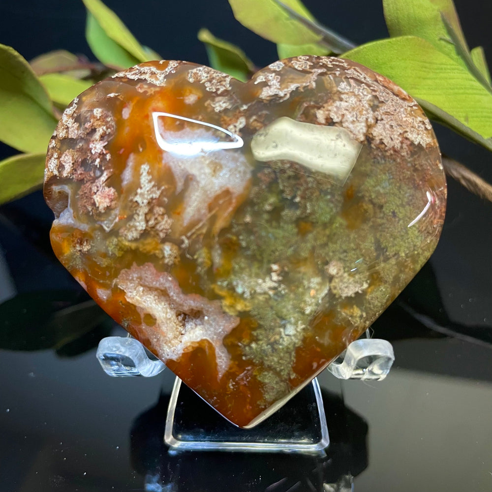 Red Moss Agate Heart