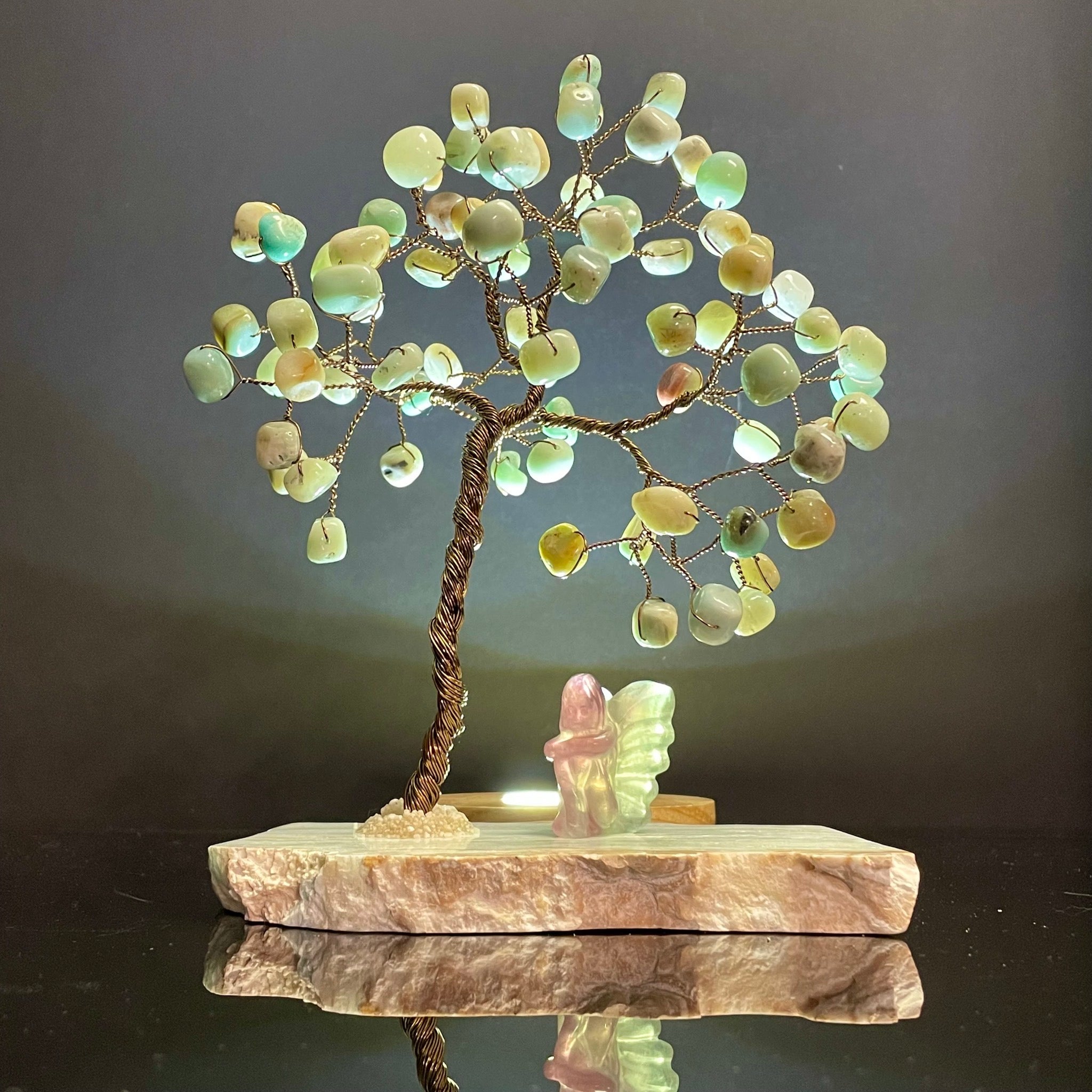 Amazonite on Caribbean Calcite Mojo Tree