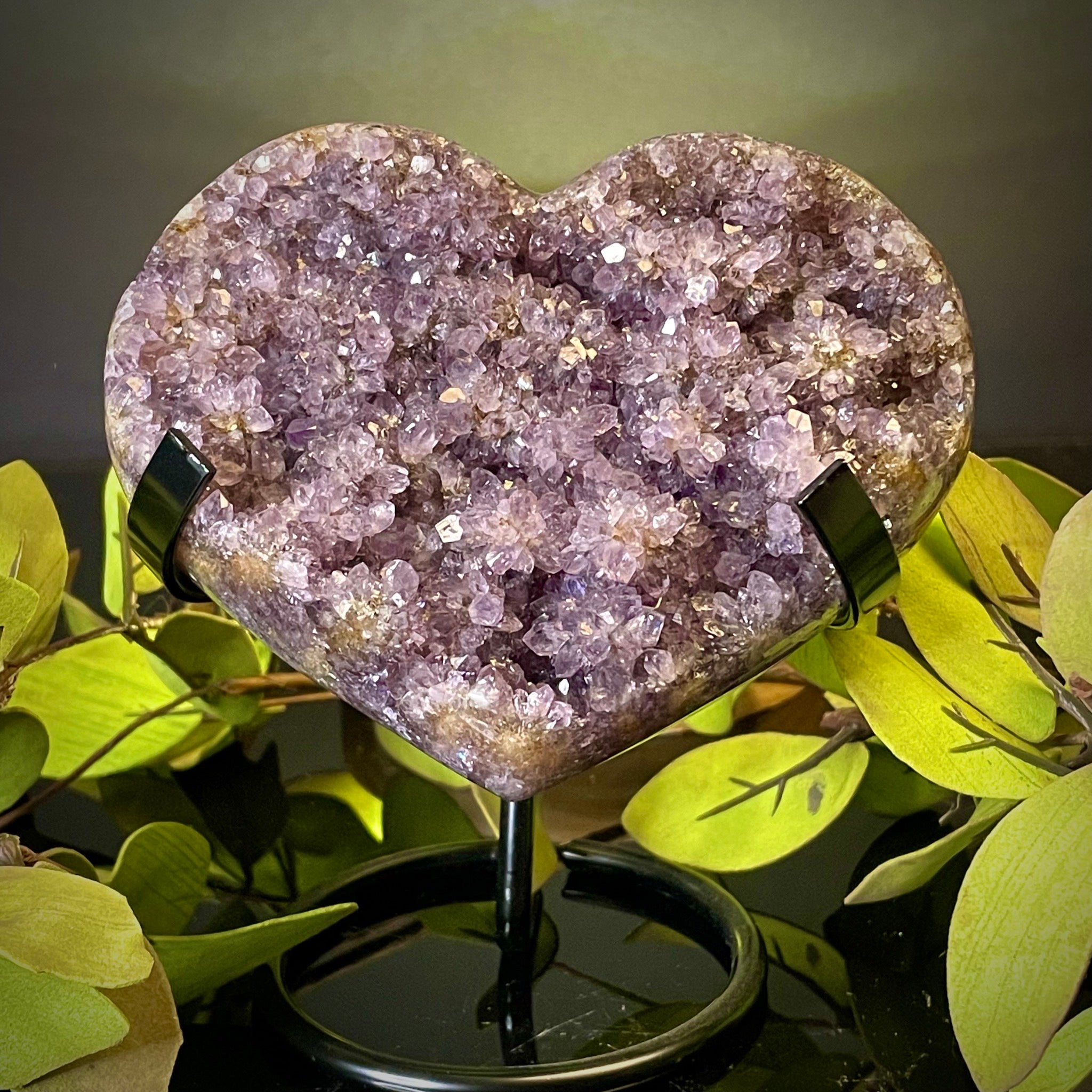 Amethyst Heart on Stand