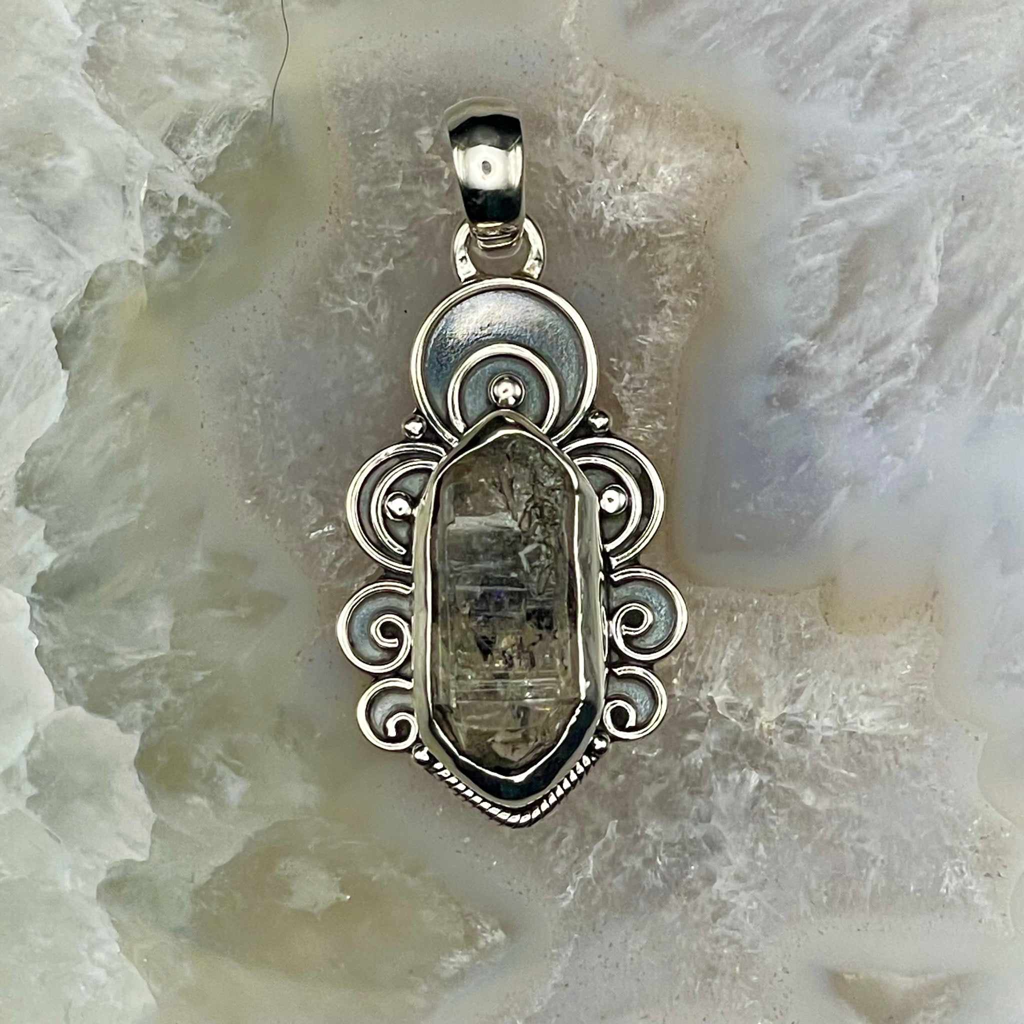 Herkimer Diamond Pendant Sterling Silver