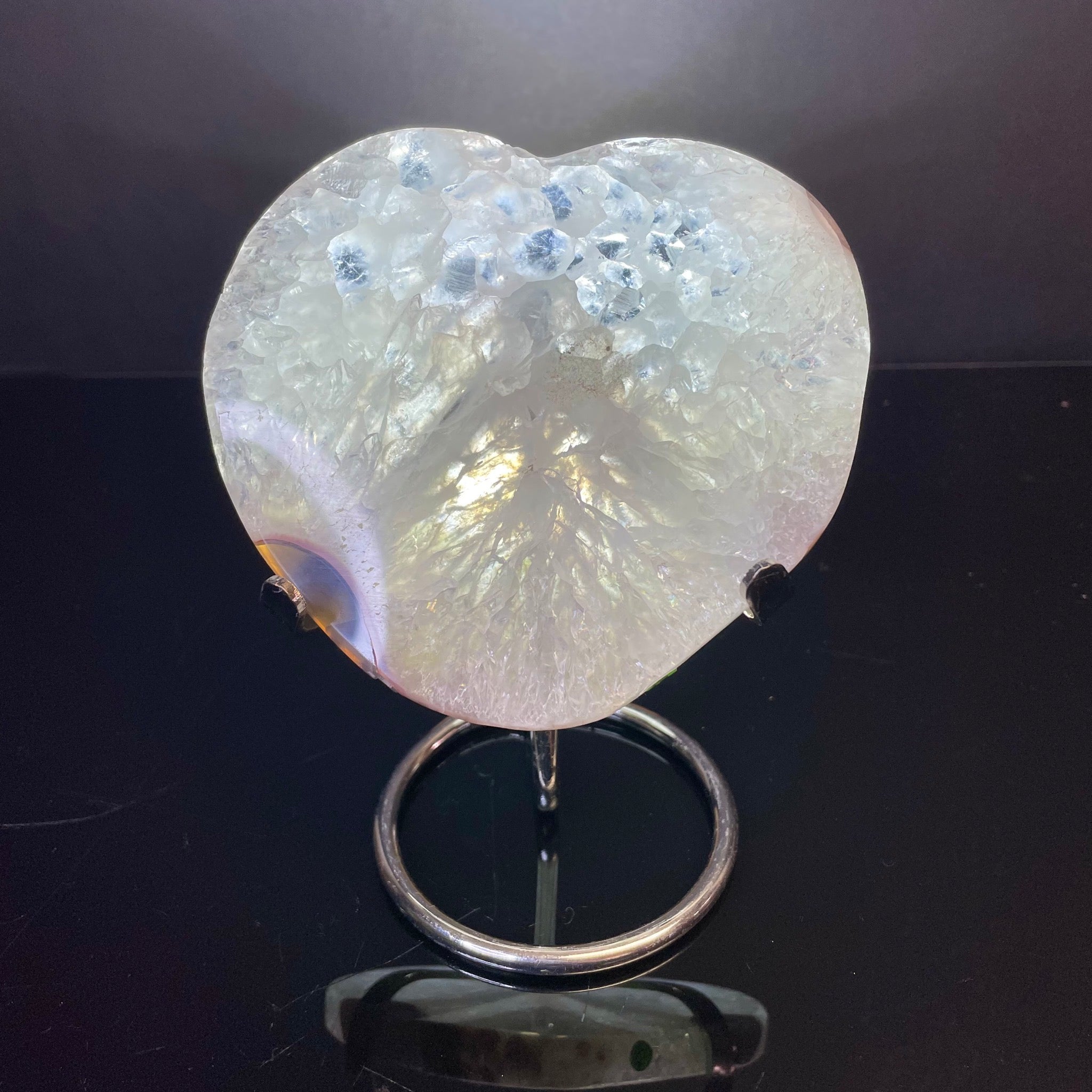 Agate Heart on Stand