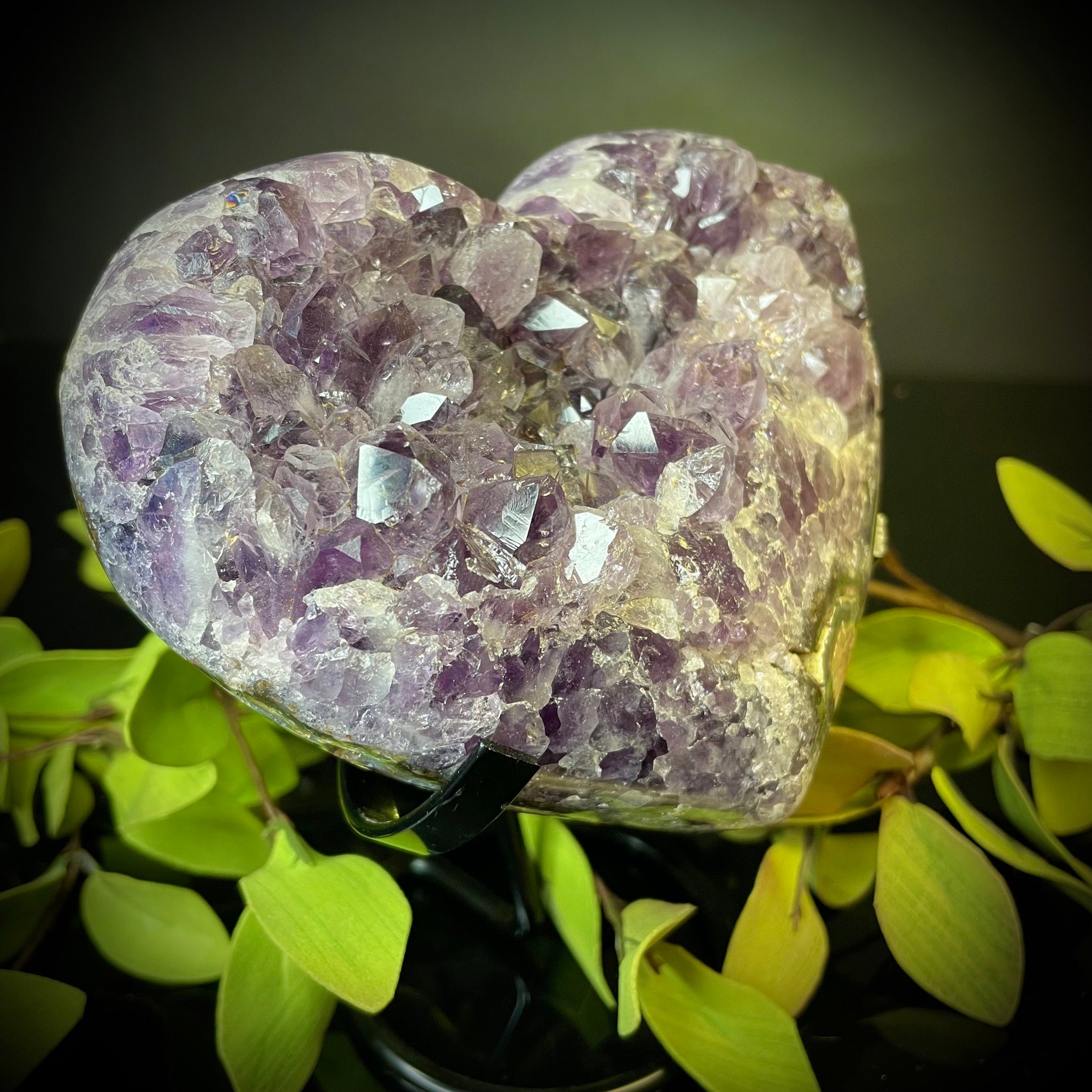 Amethyst Heart on Stand