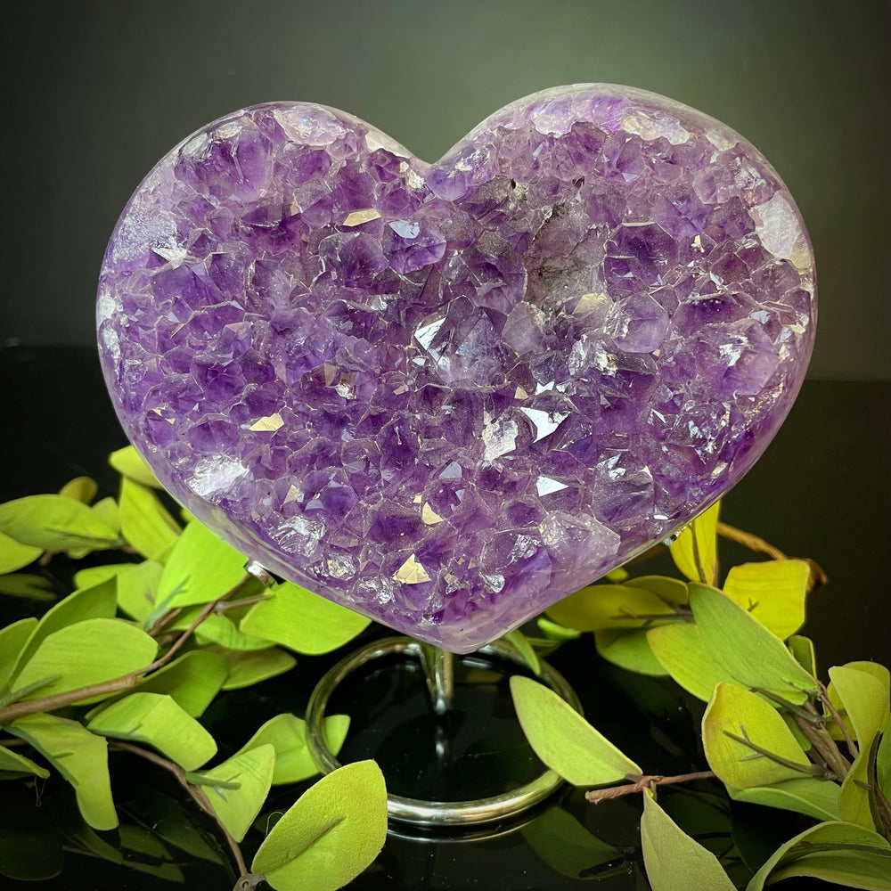 Amethyst Heart on Stand