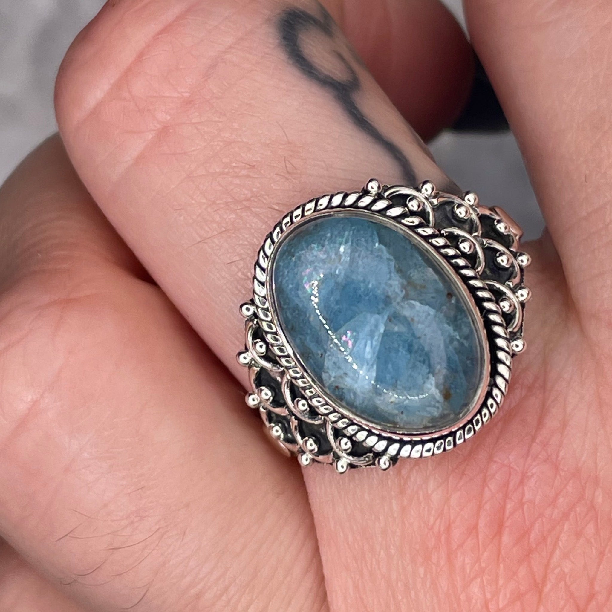 Oval Aquamarine Ring Sterling Silver