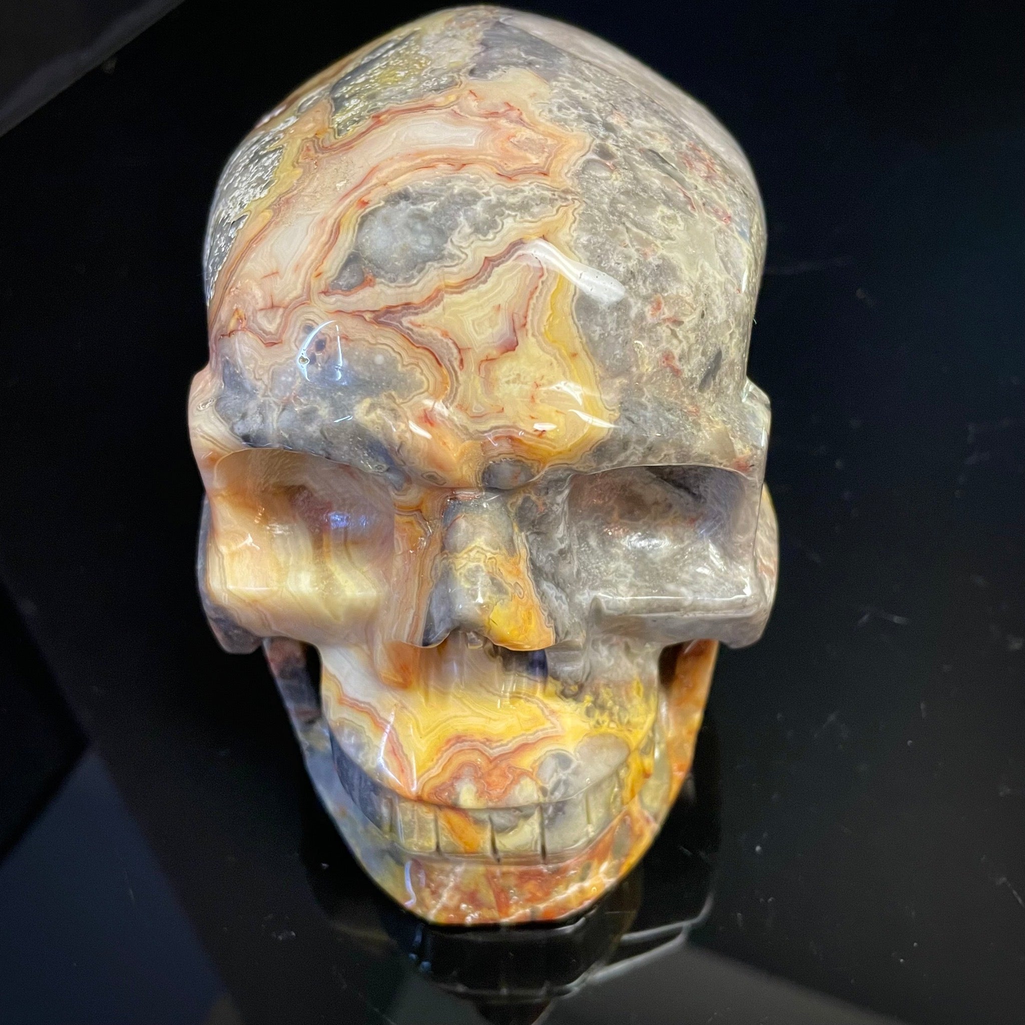 Crazy Lace Agate Skull