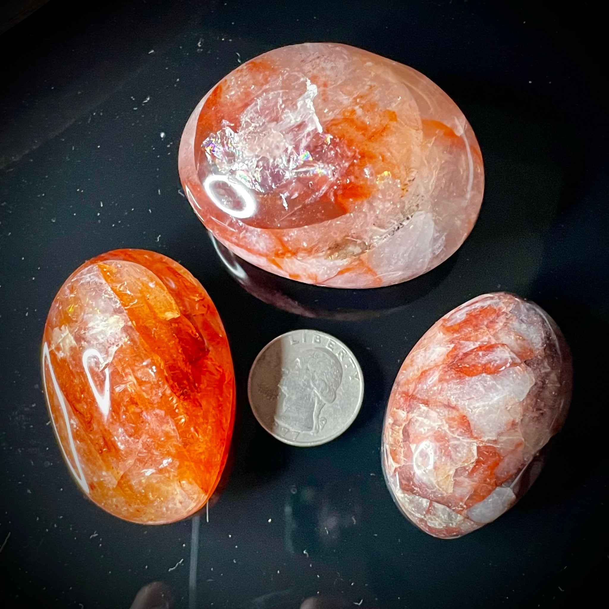 Fire Quartz Palm Stone