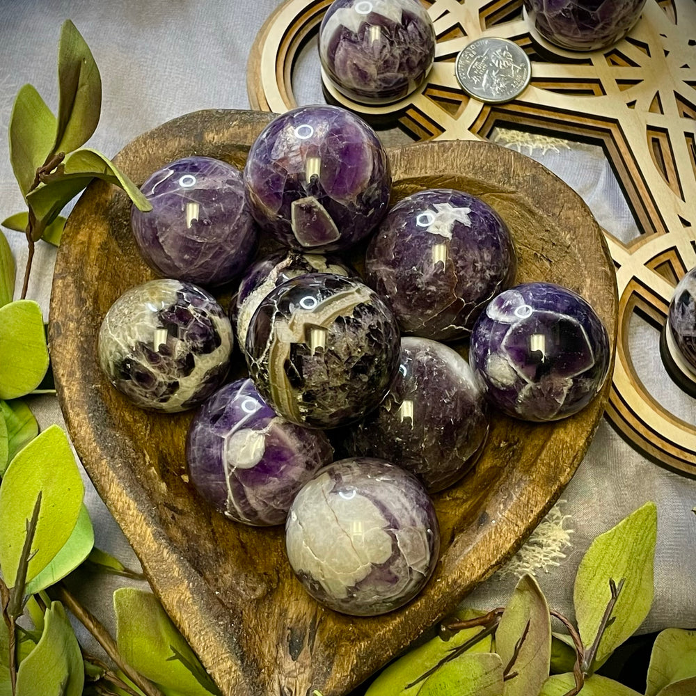 Chevron Amethyst Spheres