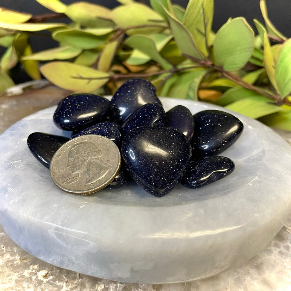 Blue Goldstone Heart