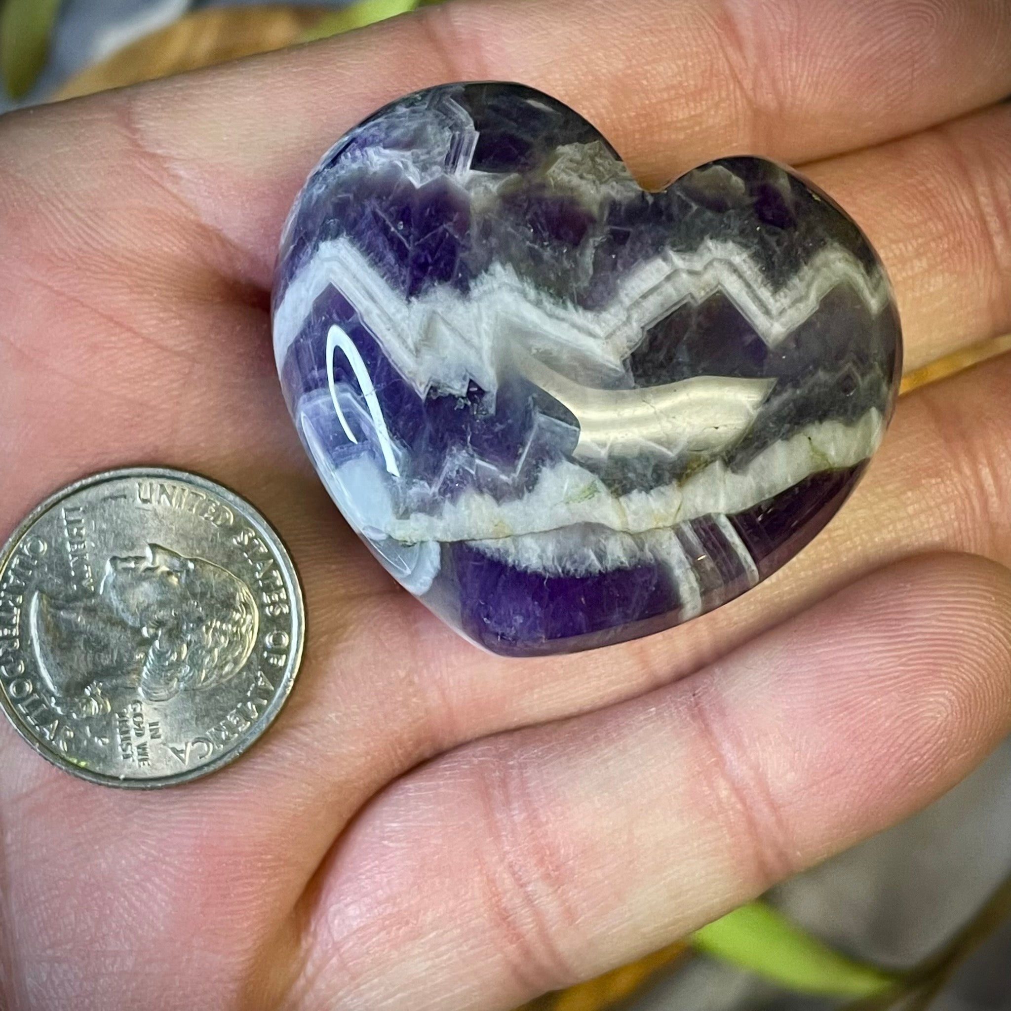 Chevron Amethyst Heart