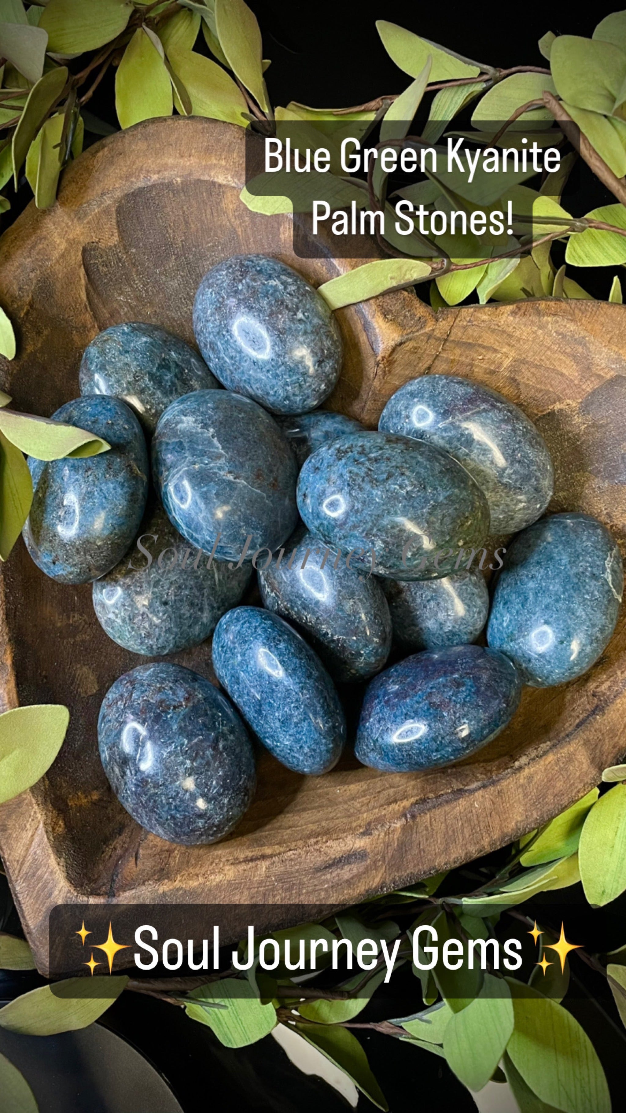 Blue Green Kyanite Palm Stones