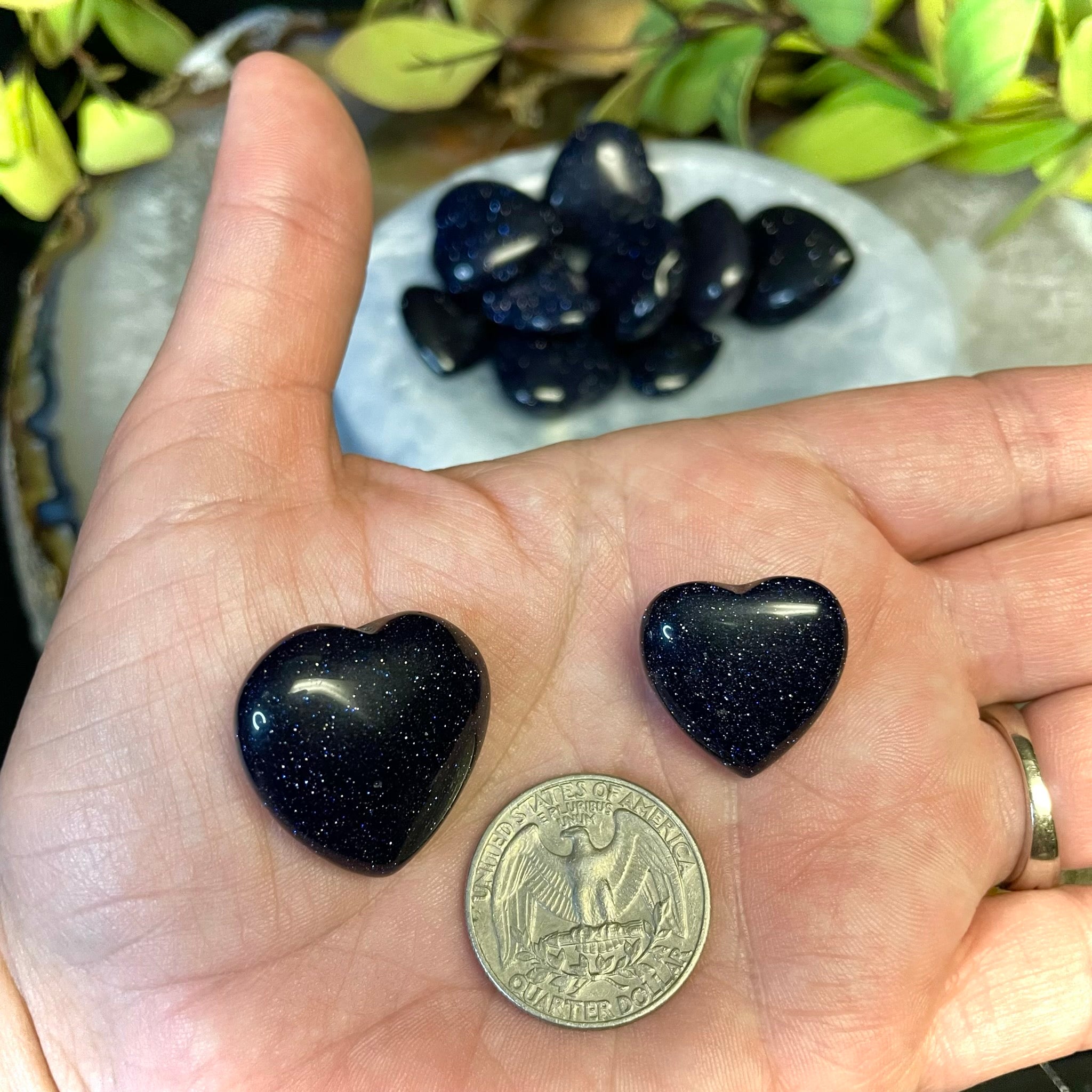 Blue Goldstone Heart