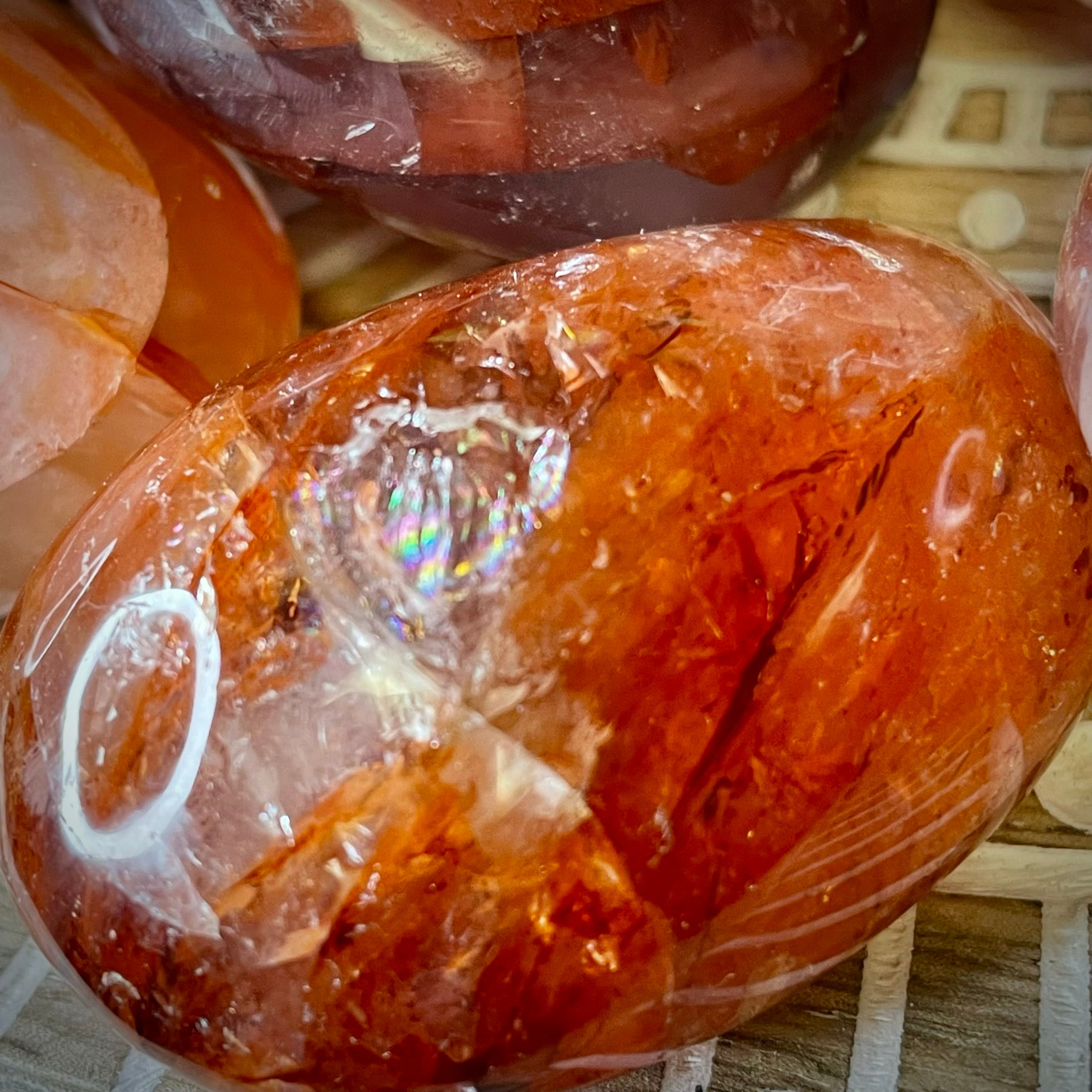 Fire Quartz Palm Stone